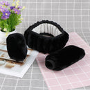 3Pcs/set Winter black soft warm plush car steering wheel cover handbrake  3C