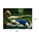 Beauty and Beast 5D DIY Full Drill Round Diamond Painting Embroidery Decor