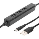 USB 2.0 Male to Female HUB Splitter 480Mbps 3 USB 2.0 Adapter with Type-C Cable