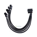 4pin IDE Molex to 4-Port 3Pin/4Pin Cooler Cooling Fan Splitter Power Cable SN9F