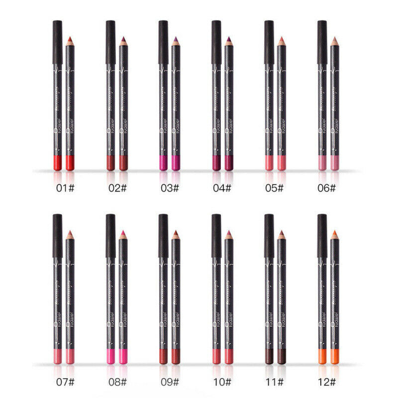 12Pcs Lipliner Waterproof Lip Liner Pencil Long Lasting Matte Lipstick L DXP