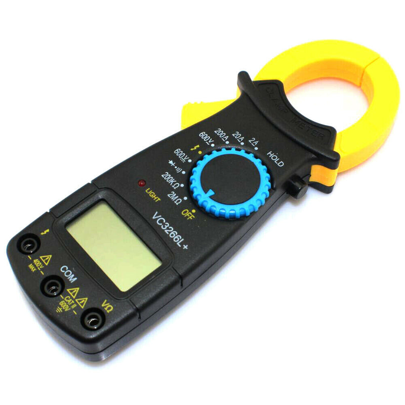 Electric LCD Digital Clamp Multimeter AC-DC Volt Ammeter Black