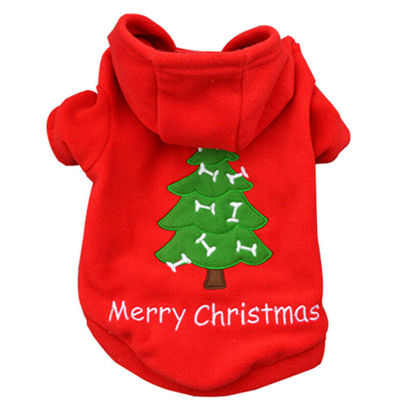 Pet Dog Clothes Puppy Coat Red Colors Breathable Fleece Christmas Dog Coat  X6P3