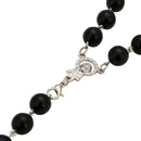 Fashion Top Black Tone Bead Chain Jesus Christ Cross Pendant Long Necklacce