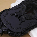 Women Retro Butterfly Hand Held Mirror Makeup Dresser Portable Square  GUT