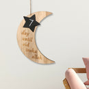 1pc Letter Moon Star Pattern Wooden Ramadan EID Mubarak Festival Hanging Pendant