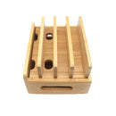 Mobile Phone Bracket Bamboo Wood Multi-Device Charging Station Organizer Of
