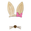 Wooden Wall Stickers Decor Ornaments Bunny Rabbit Ear Children Birthday Gif E2X9