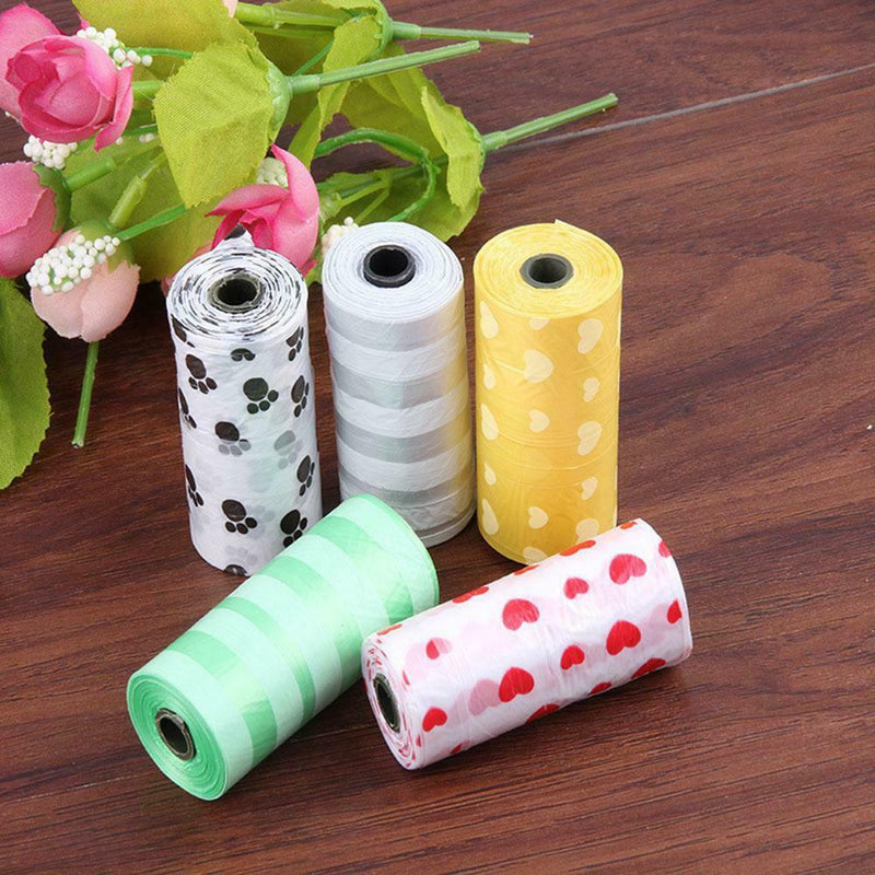 1 Roll/15bags Dog Pet Puppy Poo Poop Waste Toilet Strong Large Bags Color Random