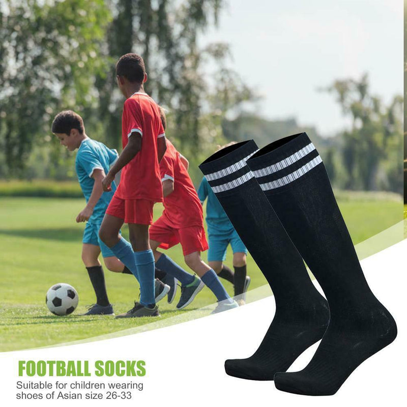 Children Sport Football Soccer Over Knee Baseball Kid Long Socks (Black) A