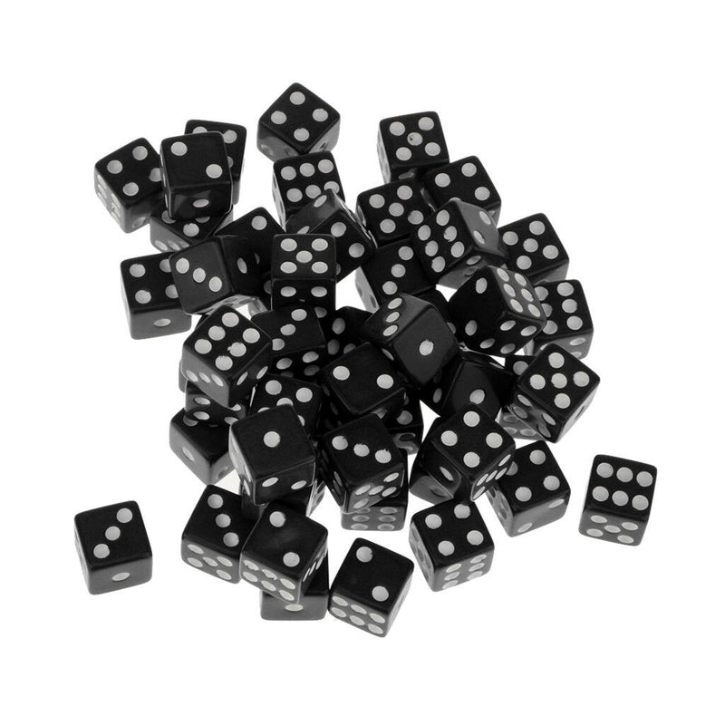 100Pc Acrylic 12mm Six Sided D6 Dice Die for Dungeons & Dragons Role Playing