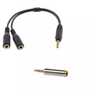 Portable 2.5mm to 3.5mm M/F Jack Adapter and 3.5mm Dual Audio Adapter Cable