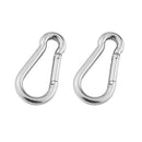 2pc Stainless Steel Carabiner Clip Snap Hook M5x50mm Small Keyring Karabiner