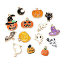 14PCS Multicolor Mixed Halloween Series Enamel Charms Pendant Jewelry Findings