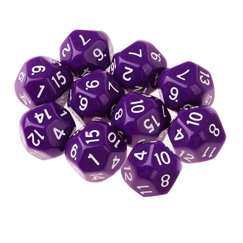 10pcs/set Polyhedral D16 Dice for DND RPG MTG Role Playing Board Game Purple