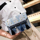 New Summer Retro Ethnic Style Simple Woven Tassel Chain Small Square Bag Bl