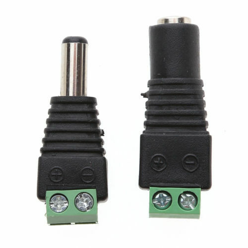 10x12V male + female 2.1x5.5mm DC Power Plug Jack adapter connector for CCTV_ Lt