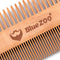 wood natural sandalwood double sided beard styling shaping comb tool with PU 3c