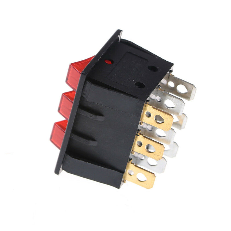 KCD3 34*40 Big Rocker Switches With Red Light Three-Way Switch 9 Pin2Position Kw