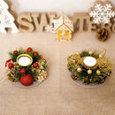 1 Set 2 Pcs Christmas Creative Gifts Decoration Mini Pine Cone Candlestick  X8L4