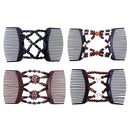 4x Double Hair Comb Stretchy Hair Styling Combs Clip Hair Jewelry for Decor