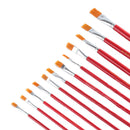 12 x Nylon Hair Artist Watercolour  Oil Painting Paint Brush Set Supply FT