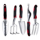 5xGardening Hand Tool Set Fork Rake Trowel Shovel Cultivator Weeder Comfort Grip
