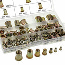 150PCS Plated Carbon Steel Rivet Nut M3 M4 M5 M6 M8 M10 M12 Flat Head Threa U1Y8