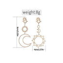 Fashion Star and Moon Earrings Rhinestone Long Pendant Dangle Earrings Jewe I4J1