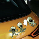 1 Sheet Car Decals Punk Laptop Stickers Funny Cartoon Skeleton F. Cars Removable