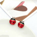 Cute Insert Earrings Exquisite Paint Stud Earrings Red Oil Ladybug Ear Studs MO