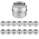 Magnetic Spice Jar With A Strong Transparent Top Cover. Stainless Steel Rou