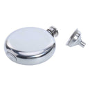 Portable Men Stainless Steel Round Wine Jar Pot Mirror Flagon with Funnel