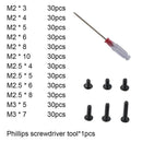 360pcs Mini Small Micro Cross Screws Flat Countersunk Head Combination ATD CQM