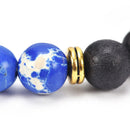 Handmade Lava Rock Bracelet Natural stone Beads Buddha lion Head Agate Beaded â„–[