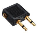 2 pcs 3.5mm Airline Airplane Earphone Headphone Headset Jack Audio Adapter