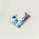 Simple Cartoon Girl Sea Wave Enamel Collar Pins Badge Corsage Brooch Jewelry ME