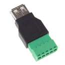 USB2.0 Type A Male To 5 Pin Screw W/ Shield Terminal Plug Connector Adapter