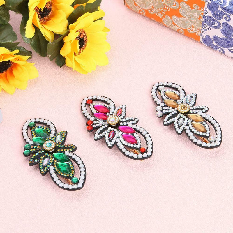 3pcs Girls DIY Diamond Hair Clip Butterfly Hollow Hairpin Elegant Barrettes A