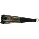 Lady flower Print Chinese Japanese Foldable Hand Fan Black