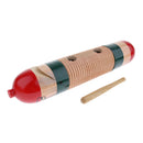 1 Set Wooden Cylinder Guiro Hand Percussion Instrument Bright Sound