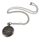 Hollow Spider Web Pocket Watch Retro Quartz Large Black Necklace Pendant Me
