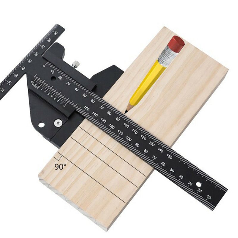 Multifunctional Woodworking T Shape Ruler Carpenter Measuring Marking Tool,