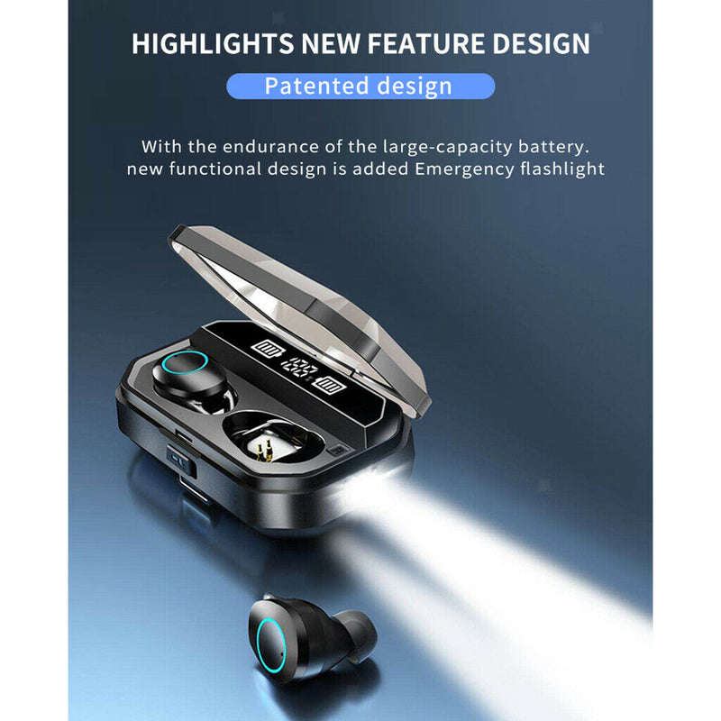 Mini T19 Sport 3000mAh Bluetooth 5.0  Earphone Headset With Flashlight