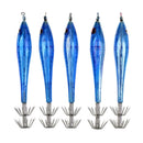 5 Pcs Light Blue Luminous Squid Sleeve-  Fishing Lures Baits Jigs Hooks