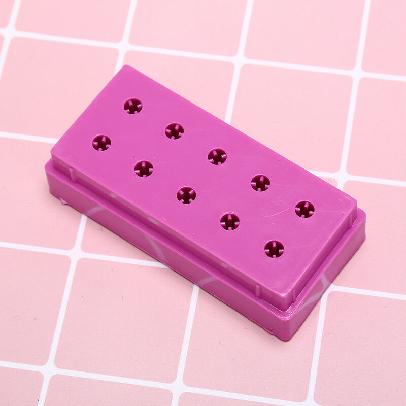 10 holes nail drill bit holder stand displayer organizer nail art manicure J Bj