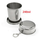 240ml stainless steel portable outdoor travel folding collapsible cup telesco-3C