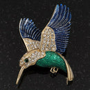 Dark blue+green alloy woodpecker Brooch In Personal temperament wild