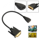 DVI-D 24+1 Pin Male to HDMI Female Adapter Converter Cable for HDTV 1080P