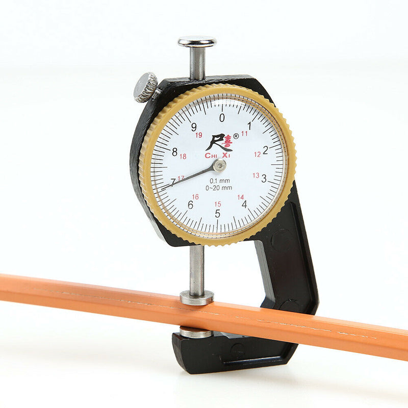0-20mm 0.1mm Dial Leather Paper Thickness Gauge Meter Tester (Flat Head) A